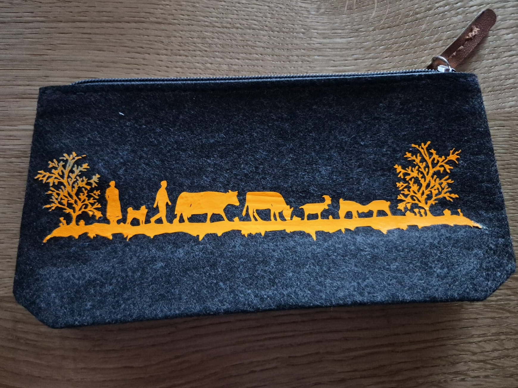 Scherenschnitttäschli Filz/Orange