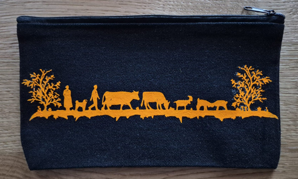 Scherenschnitttäschli Schwarz/Orange