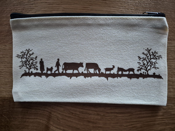 Scherenschnitttäschli Weiss/Braun