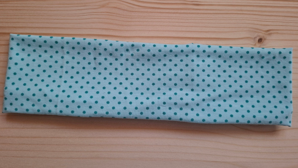 Stirnband Hellblau/Gepunkt