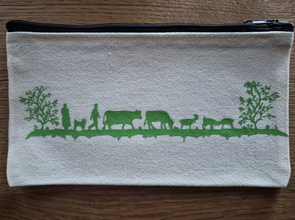 Scherenschnitttäschli Weiss/Grün