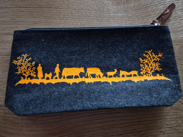 Scherenschnitttäschli Filz/Orange