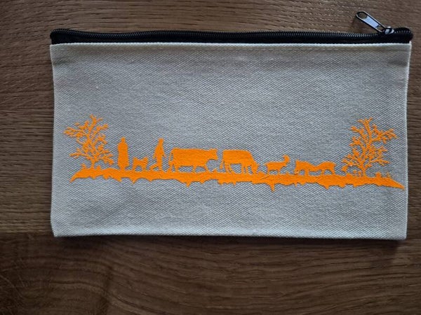 Scherenschnitttäschli Weiss/Orange