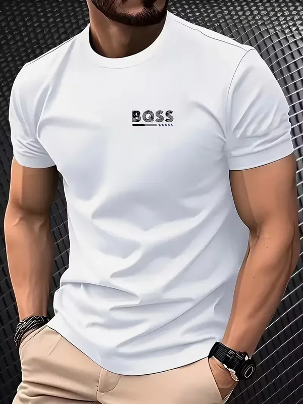 Herren Kurzarm T-Shirt | Lässiger Rundhalsausschnitt mit zufälligem Print