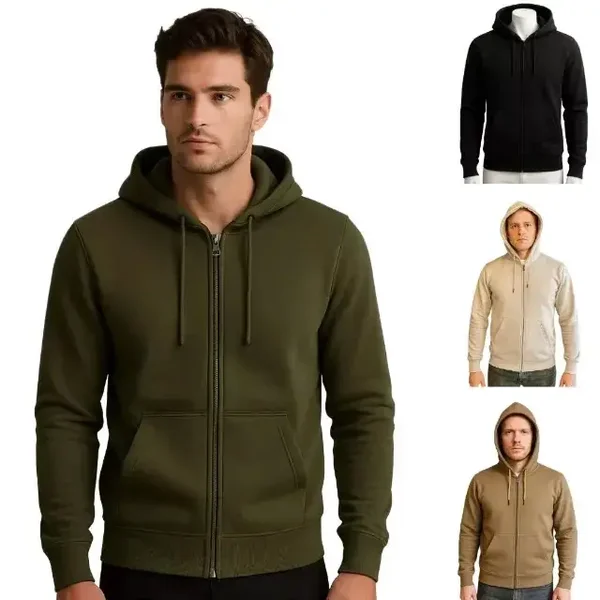 Herren Sweatshirt Kapuze Hoodie Zipp Pullover Sweatshirt Basic