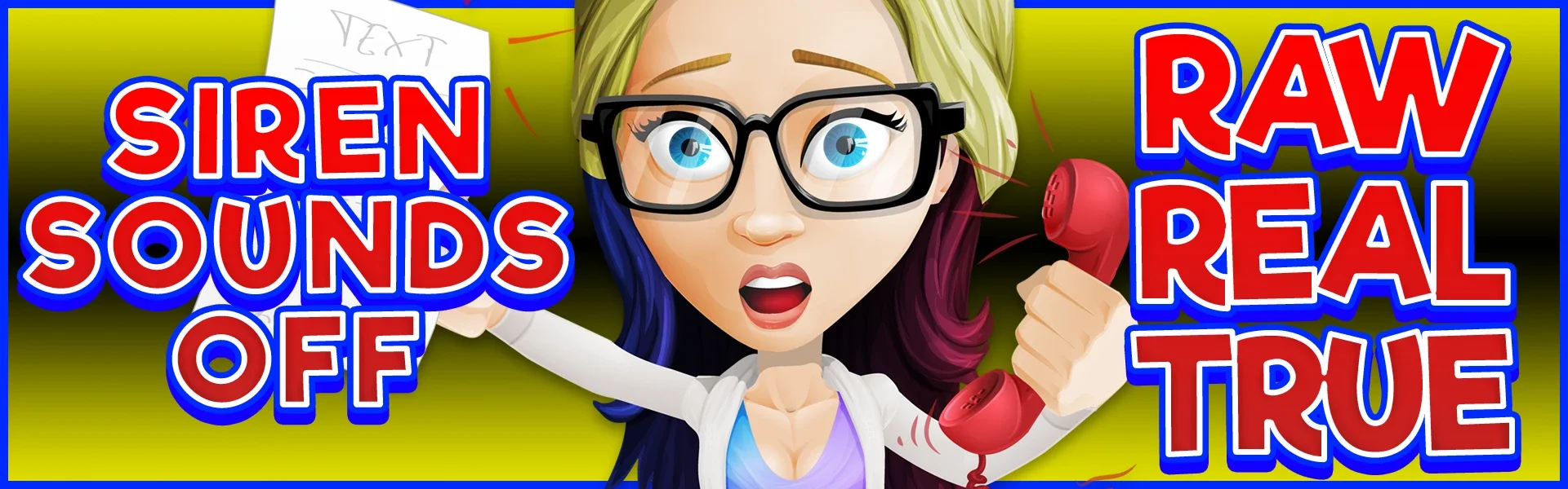 Graphic made by Andromeda Siren. Siren Sounds Off banner.