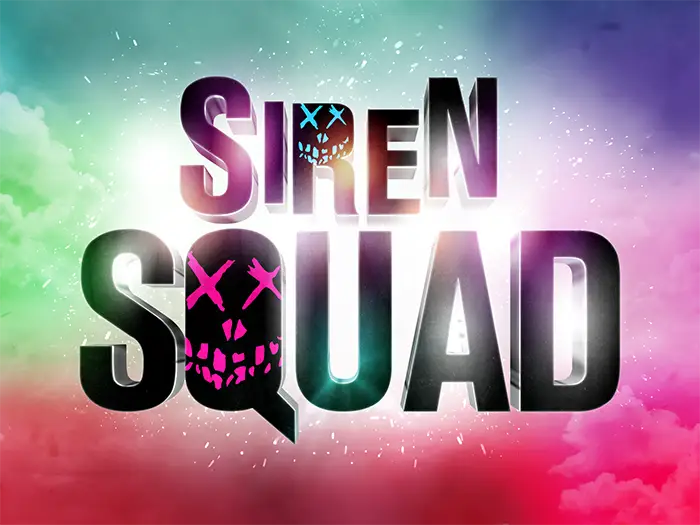Graphic by Andromeda Siren that reads "Siren Squad"