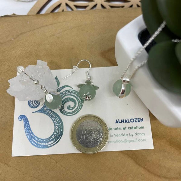 Parure collier & boucles Aventurine