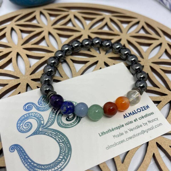 Bracelet « 7 chakras hématite »