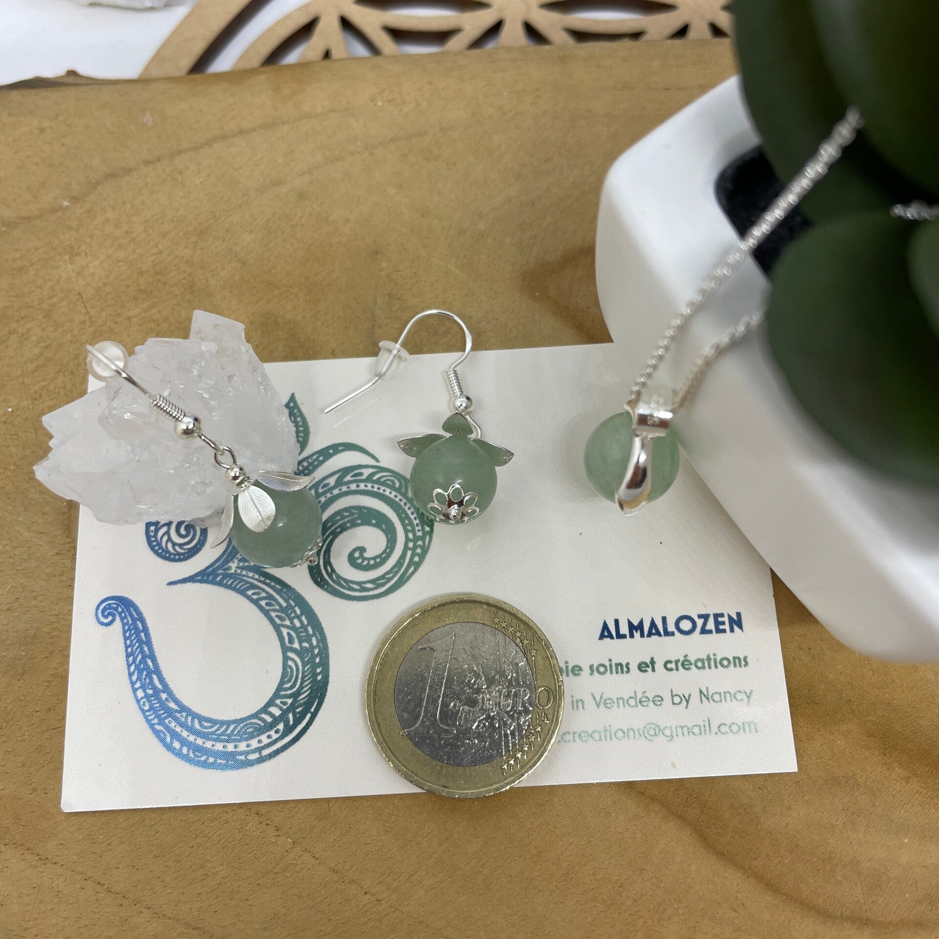 Parure collier & boucles Aventurine