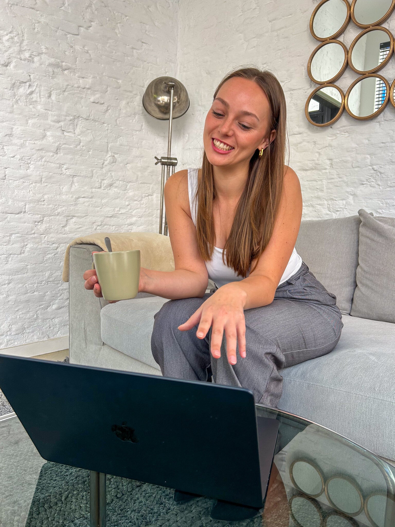 tekstschrijver in een online kennismakingsgesprek