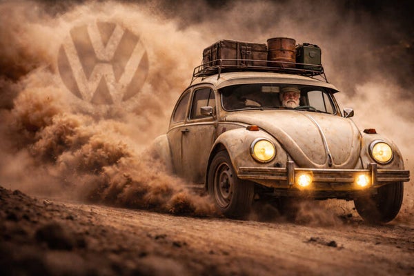 VW Käfer in voller Fahrt