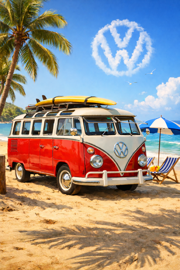 VW - T 1  Samba - am Meer