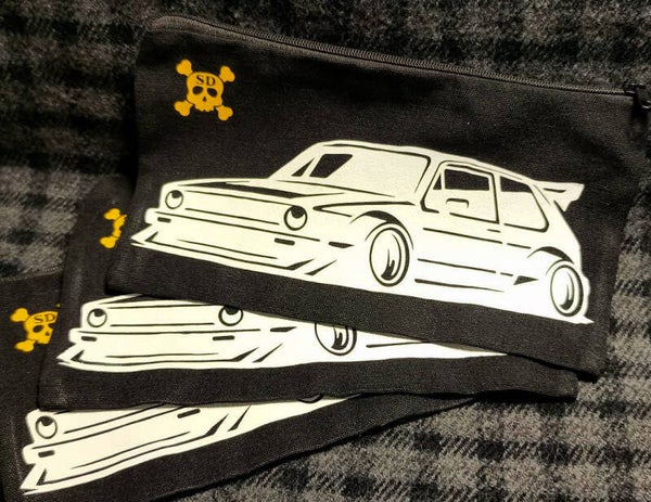 Kleine Stofftasche Schwarz Motiv Farbe wählen