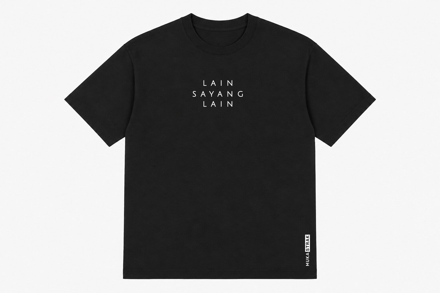 T-shirt zwart (unisex) - Muka Lain Sayang Lain
