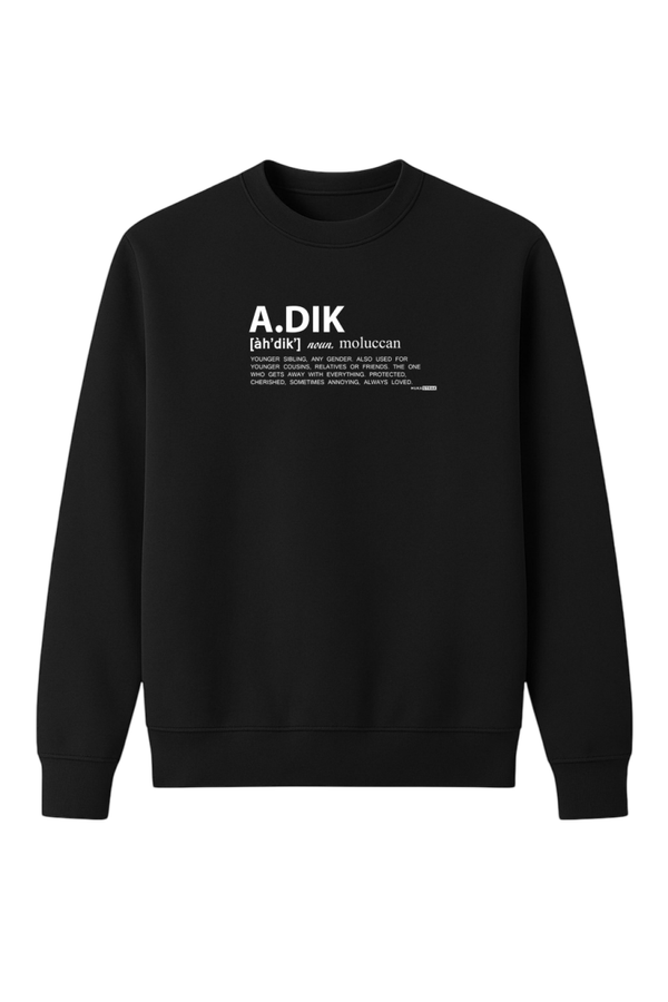Sweater zwart (unisex) - Muka Adik