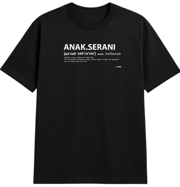 T-shirt zwart (unisex) - Anak Serani (Petekind)