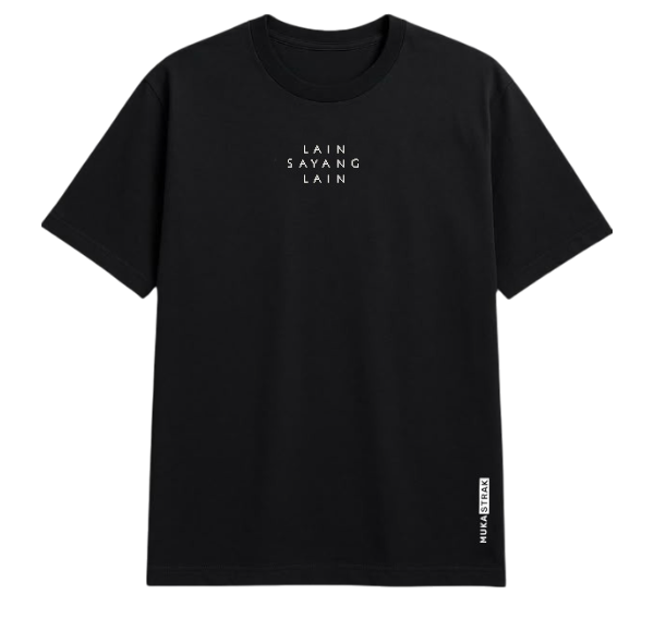 T-shirt zwart (unisex) - Muka Lain Sayang Lain