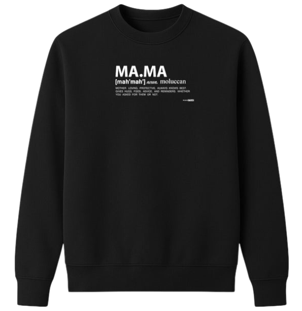Sweater zwart (unisex) - Muka Mama (Moeder)