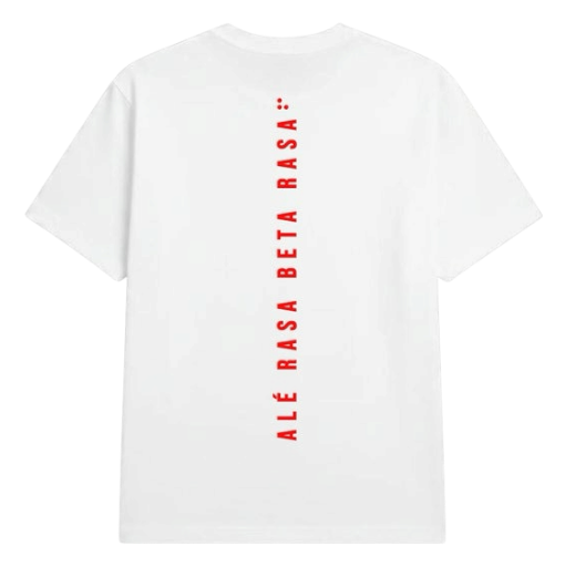 T-shirt wit (unisex) - Muka Putih Alé rasa beta rasa (Hebat)