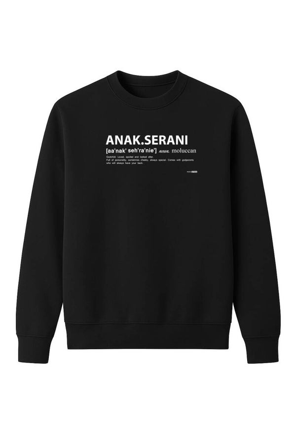Sweater zwart (unisex) - Muka Anak Serani