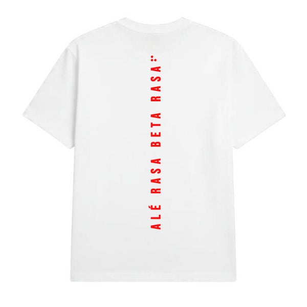 T-shirt wit (unisex) - Muka Putih Alé rasa beta rasa (hebat)