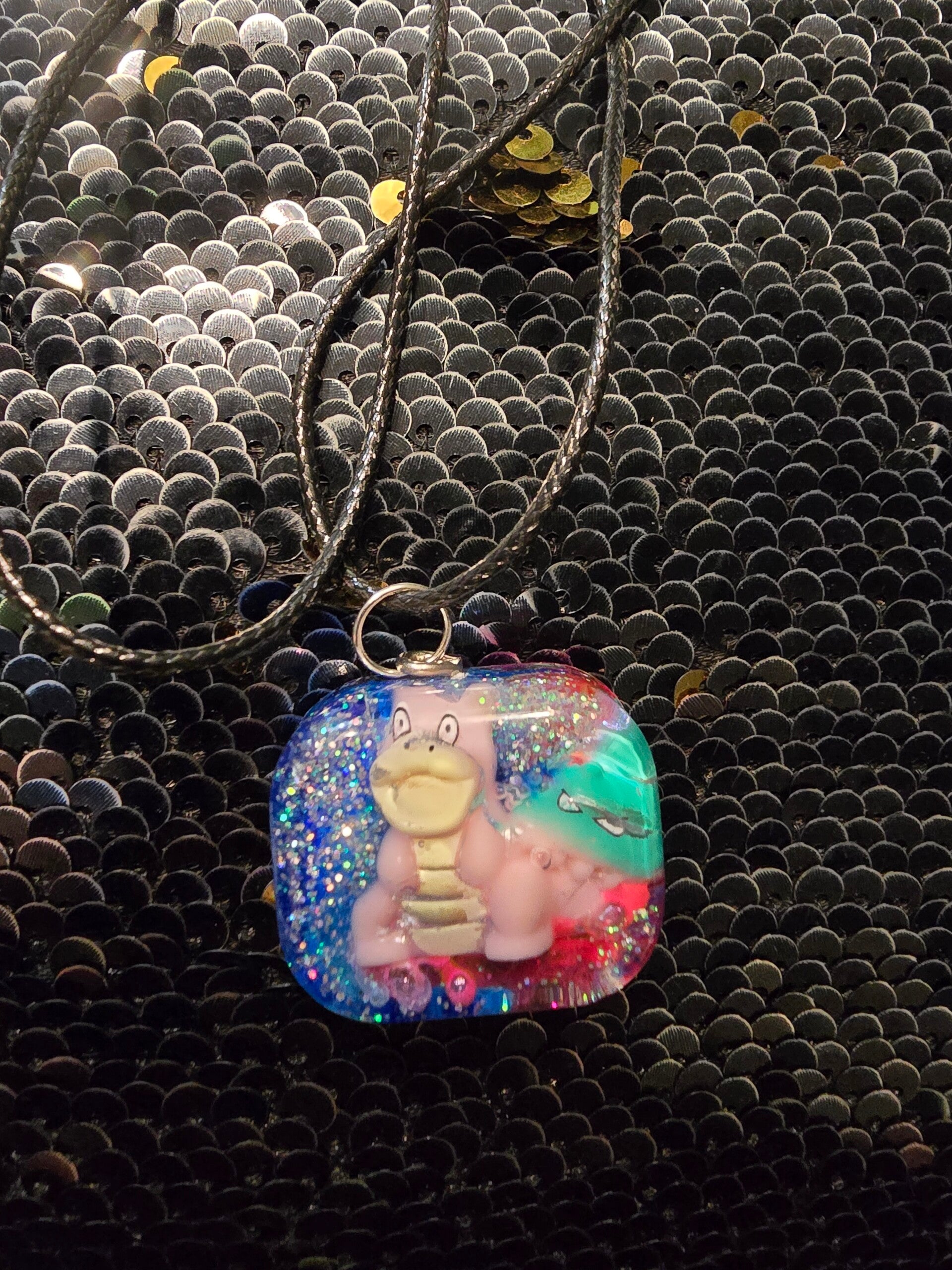 Resin Pokemon Slowbro Custom Pendant Necklace