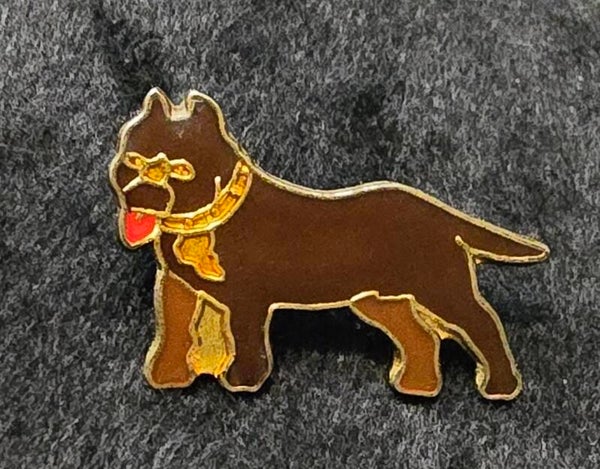 Vintage "I Love My Dog" Pitbull Enamel Pin