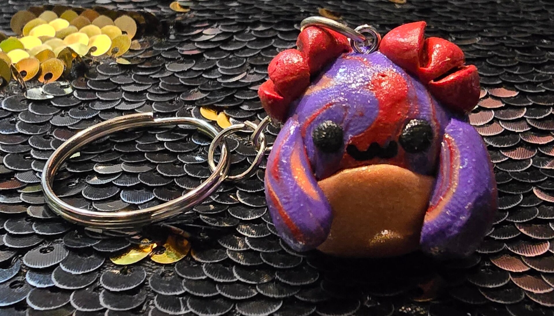 Handmade Polymer Clay Axolotl Squish Keychain