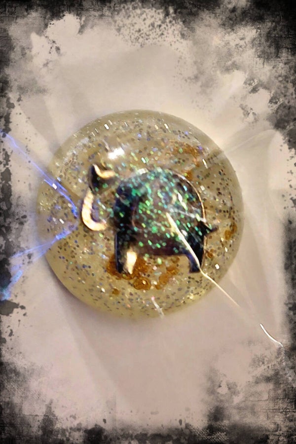 Large Dome Heart Elephant Custom Made Resin Collector Pin