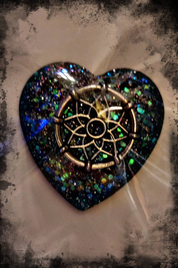 Large Geometric Heart Custom Made Resin Collector Pin