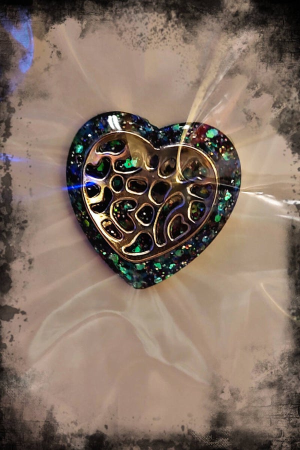 Large Heart Custom Made Resin Collector Pin