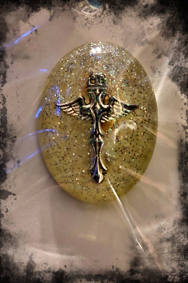 Large Oval Cross Custom Made Resin Collector Pin