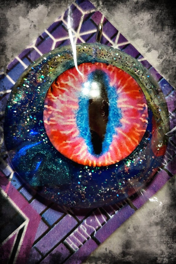 Large Round Eye Custom Resin Pendant Necklace Charm