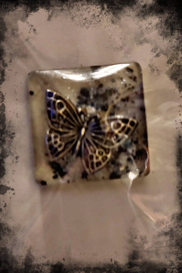 Medium Square Butterfly Custom Made Resin Collector Pin