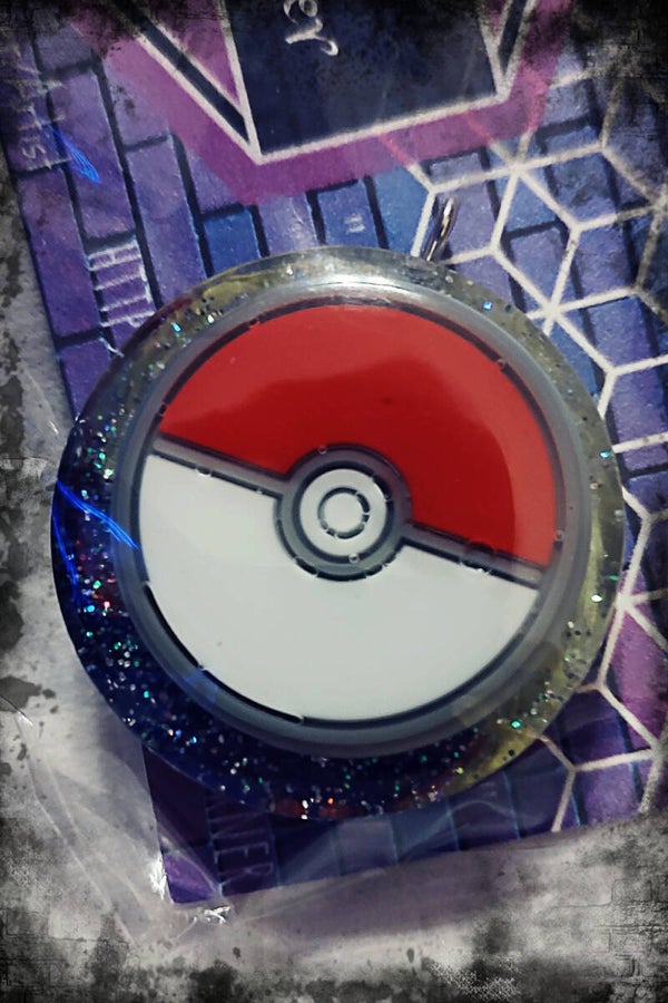 Round Pokeball Pokemon Custom Resin Pendant Necklace Charm