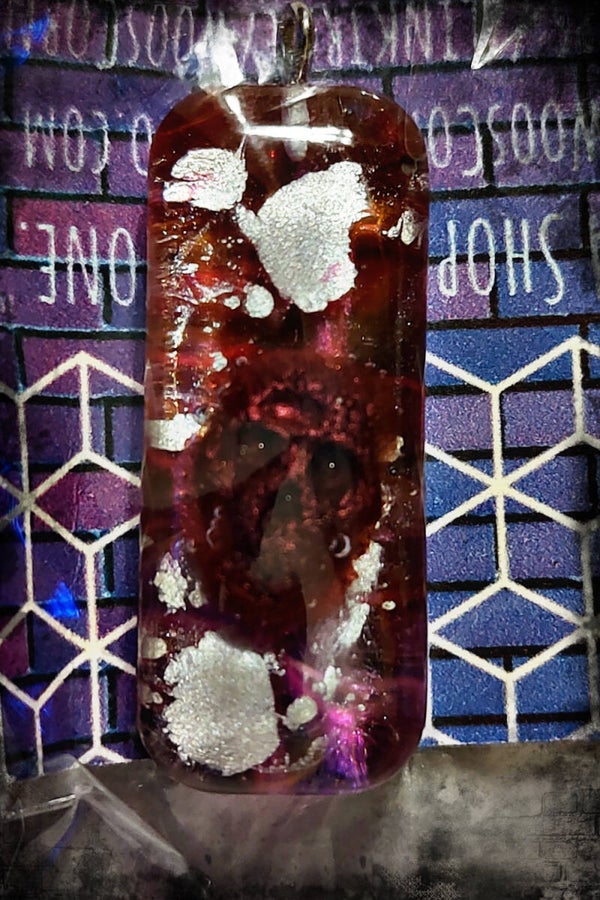 Rectangle Skull Custom Resin Pendant Necklace Charm