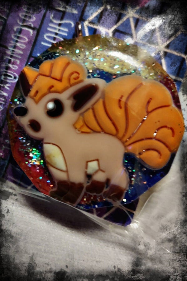 Vulpix Pokemon Dodecagon Custom Resin Pendant Necklace Charm