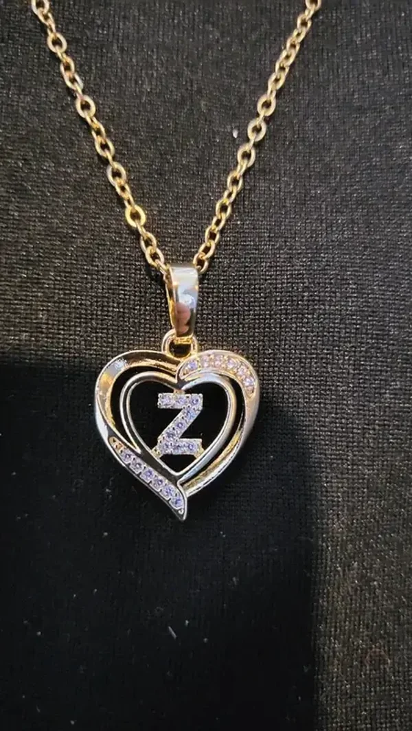 Collier Cœur Initiale "Z" couleur Or 18k saint Valentin