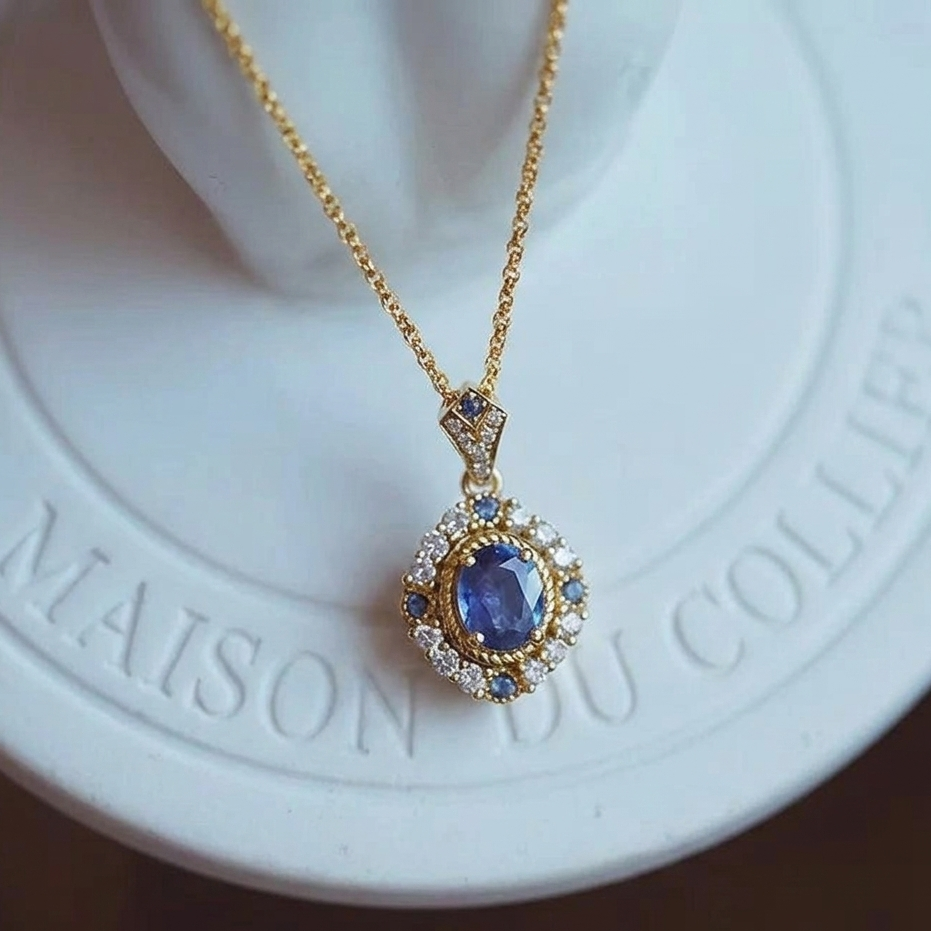 Collier Étoile d’Azur – Pendentif étoile bleue, acier inoxydable – Bijou céleste