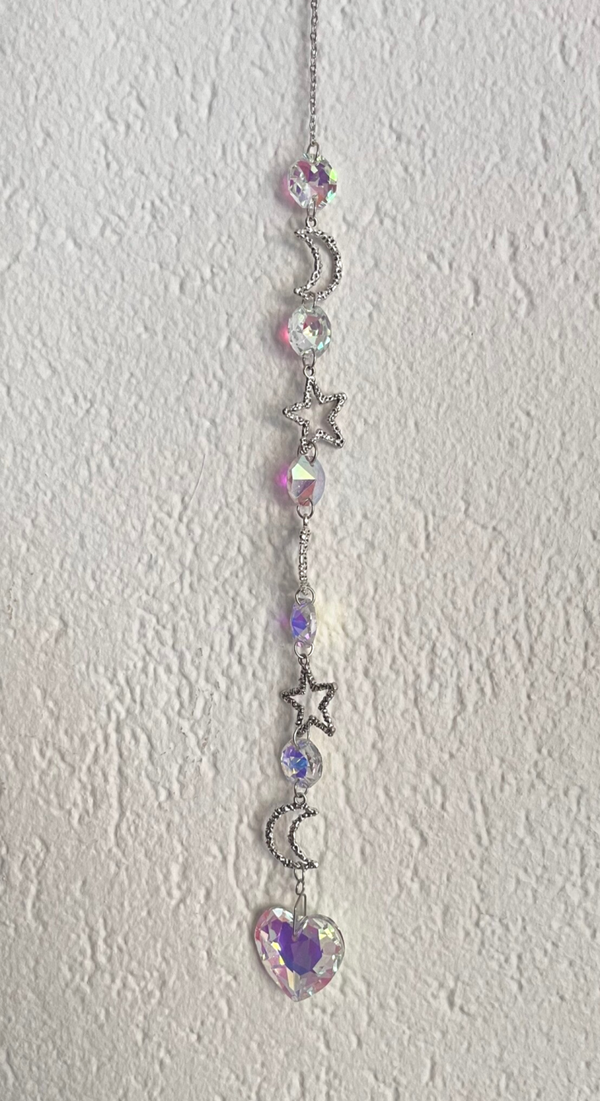 Suncatcher; Raamkristal met halve manen en sterren