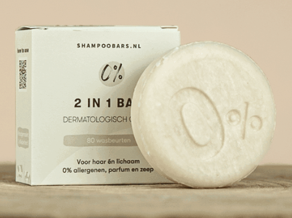 2 in 1 Shampoo en Body Bar 0% voor de extreem gevoelige huid 60 gram