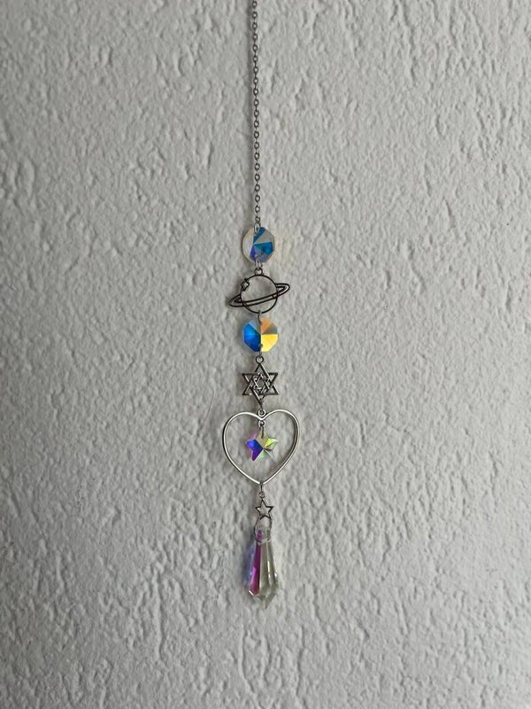 suncatcher ~ Raamkristal met Planeet, Ster en Hart