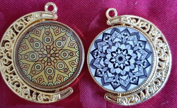 Dubbelzijdige Hanger "Mandala Zilver-Goud"