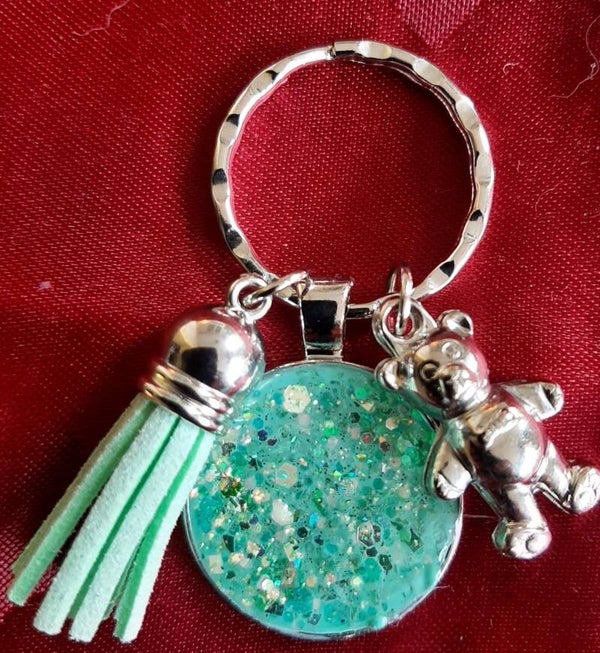 Sleutel- of tas-hanger "Sparkly Mint"
