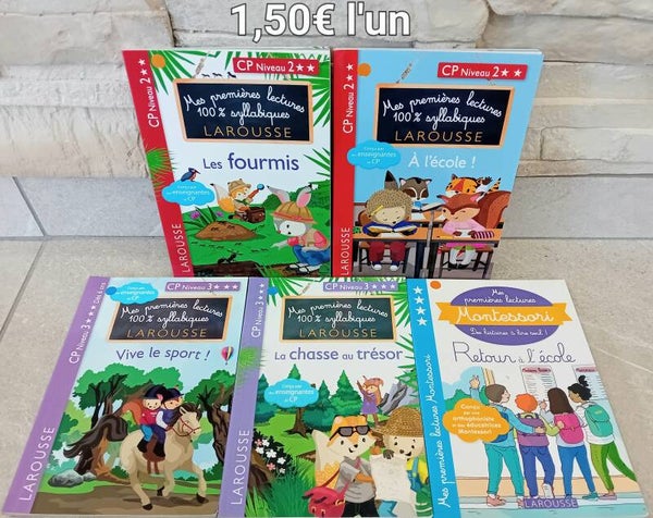 Livres premières lectures : Mes premières lectures 100% syllabiques et Montessori