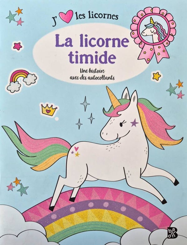 Cahier de gommettes : La licorne timide