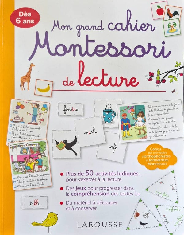 Cahier d'exercices : Mon grand cahier Montessori de lecture