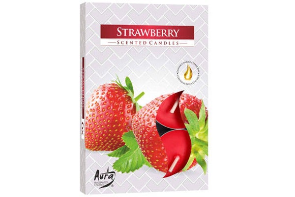 Theelichten Set 6 Aardbei