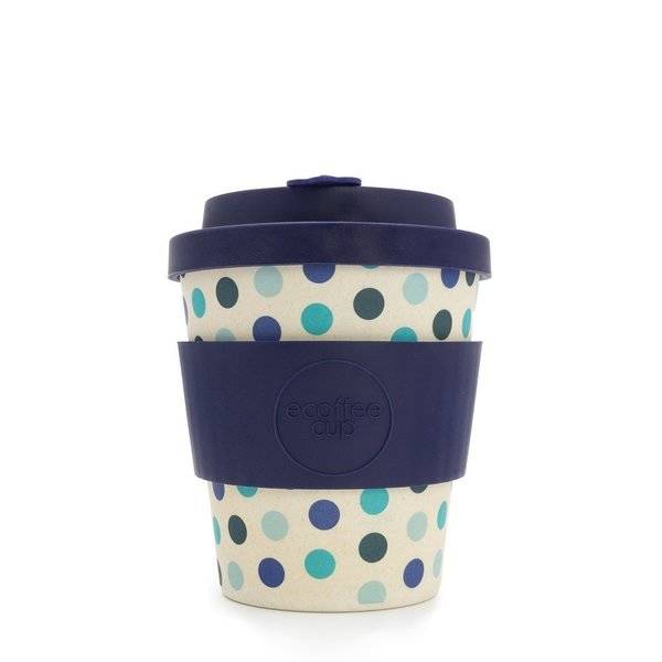 Ecoffee cup BLUE POLKA 8oz